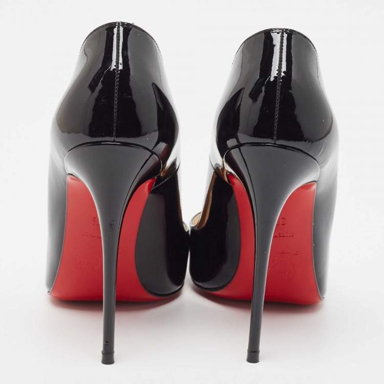 Pre Owned Christian Louboutin Black Patent Leather So Kate Pointed Toe Pumps Size 36.5