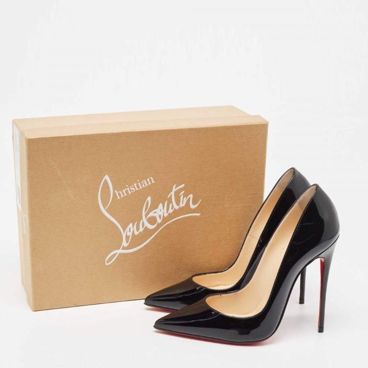 Pre Owned Christian Louboutin Black Patent Leather So Kate Pumps Size 37