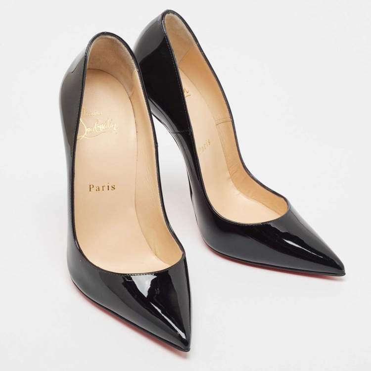 Pre Owned Christian Louboutin Black Patent Leather So Kate Pumps Size 37