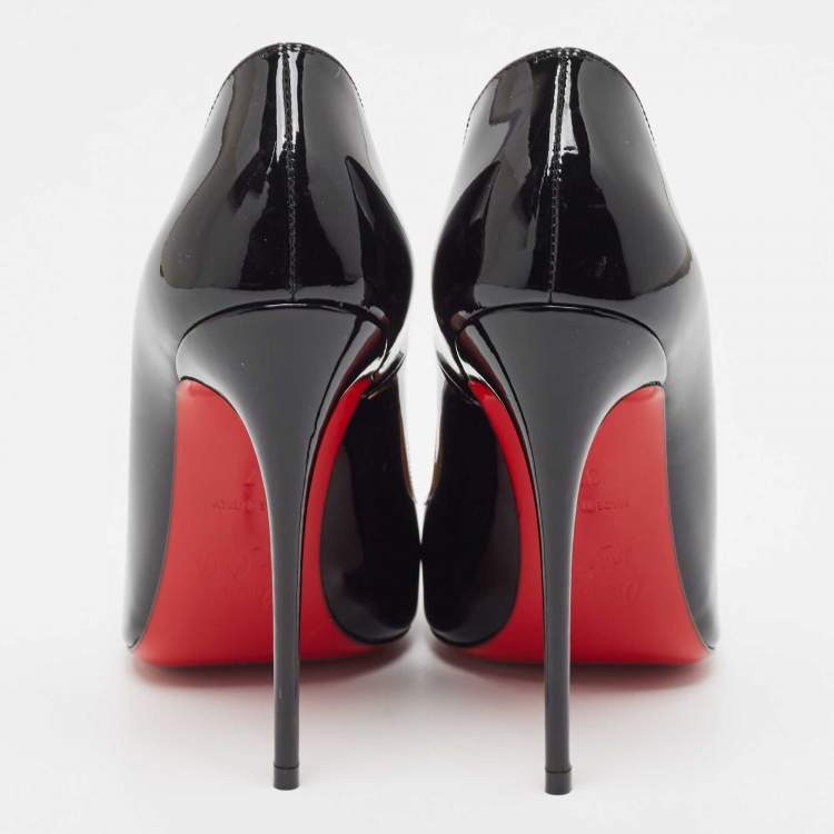 Pre Owned Christian Louboutin Black Patent Leather So Kate Pumps Size 37