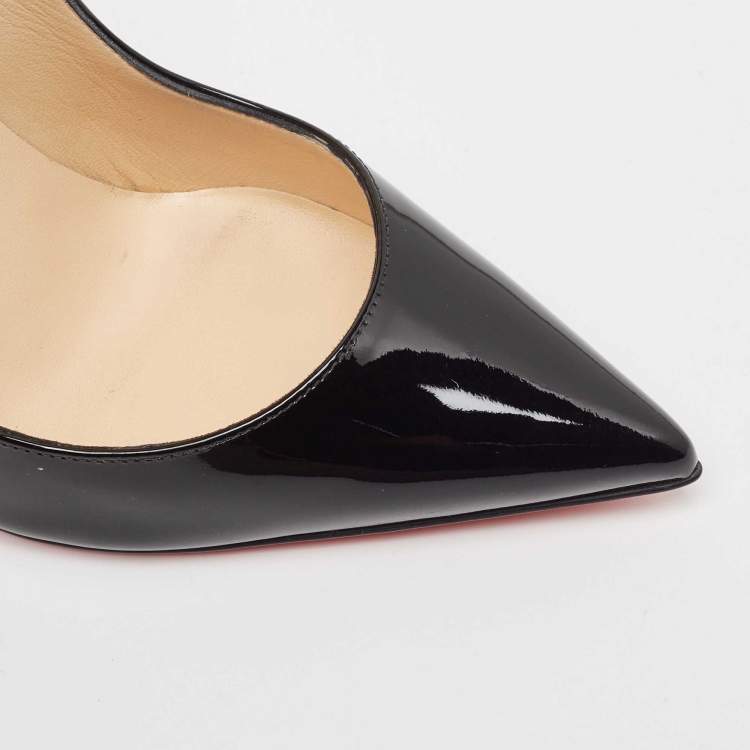 Pre Owned Christian Louboutin Black Patent Leather So Kate Pumps Size 37