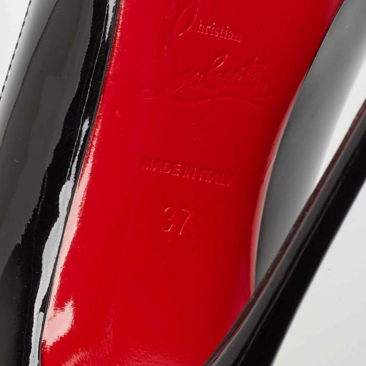 Pre Owned Christian Louboutin Black Patent Leather So Kate Pumps Size 37
