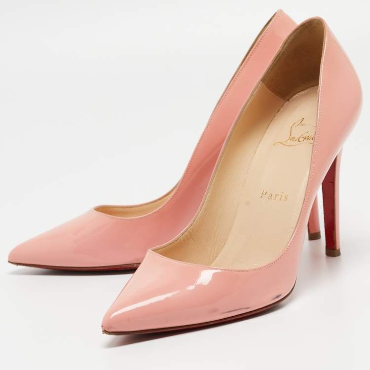 Pre Owned Christian Louboutin Pink Patent Leather Pigalle Pumps Size 38.5