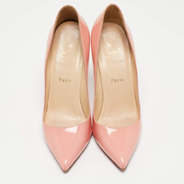 Pre Owned Christian Louboutin Pink Patent Leather Pigalle Pumps Size 38.5