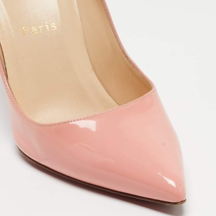 Pre Owned Christian Louboutin Pink Patent Leather Pigalle Pumps Size 38.5