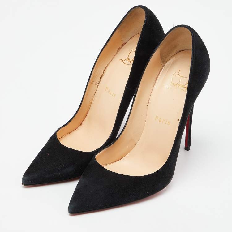 Christian Louboutin Black Suede So Kate Pointed Toe Pumps Size 38