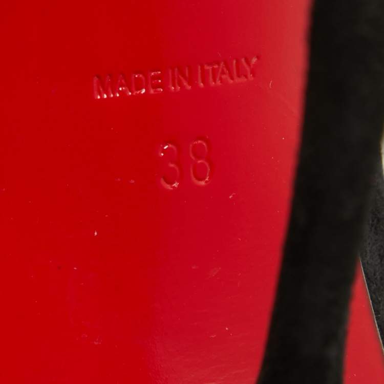Pre Owned Christian Louboutin Black Suede Galobella Ankle Boots Size 38