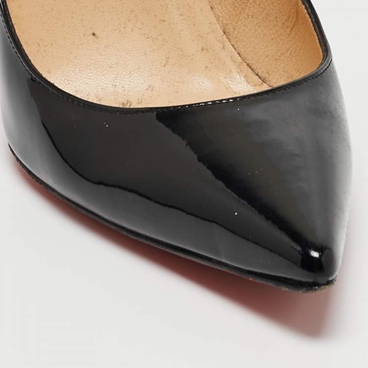 Pre Owned Christian Louboutin Black Patent Pigalle Pumps Size 37