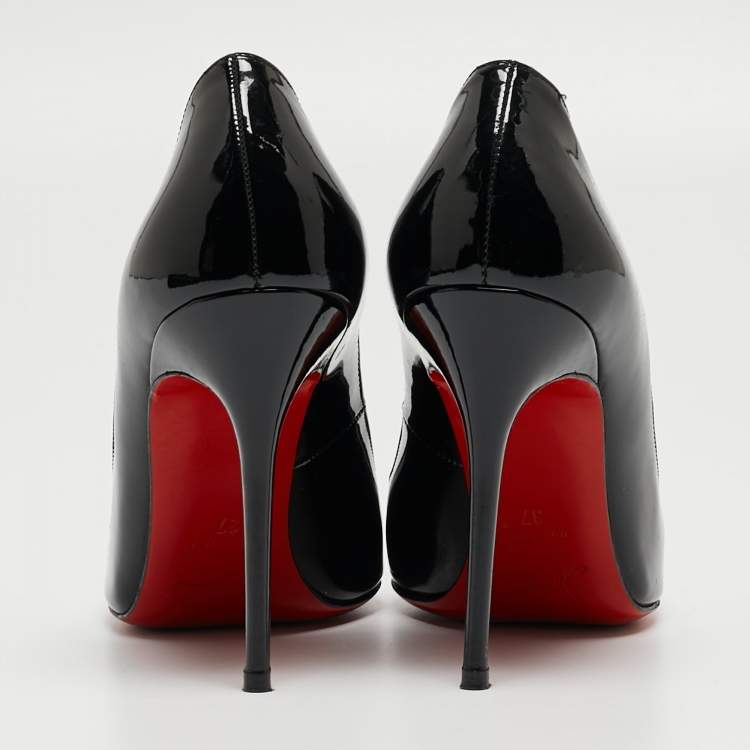 Pre Owned Christian Louboutin Black Patent Pigalle Pumps Size 37