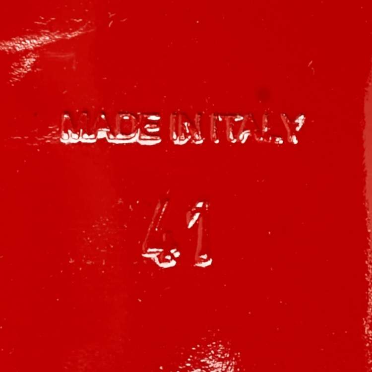 Pre Owned Christian Louboutin Black Leather and Mesh Spiked Bareta Pumps Size 41