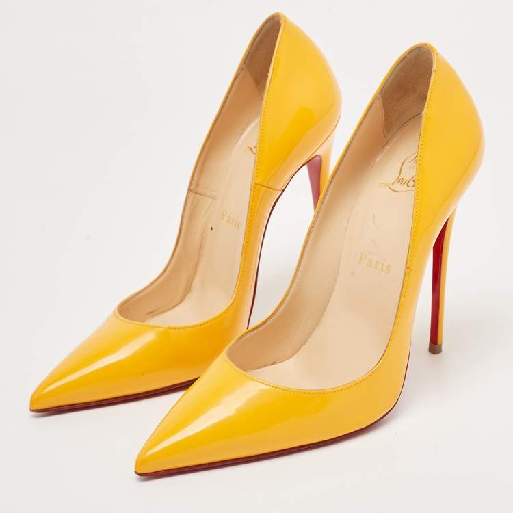 مملوكة مسبقًا Christian Louboutin Orange Patent So Kate Pumps Size 37.5