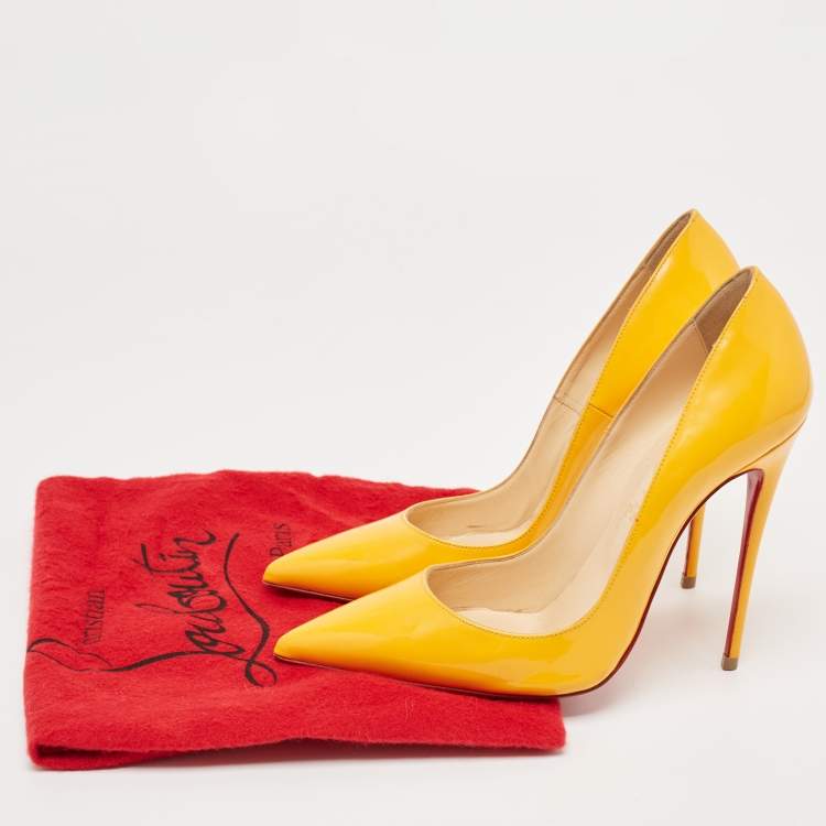 مملوكة مسبقًا Christian Louboutin Orange Patent So Kate Pumps Size 37.5