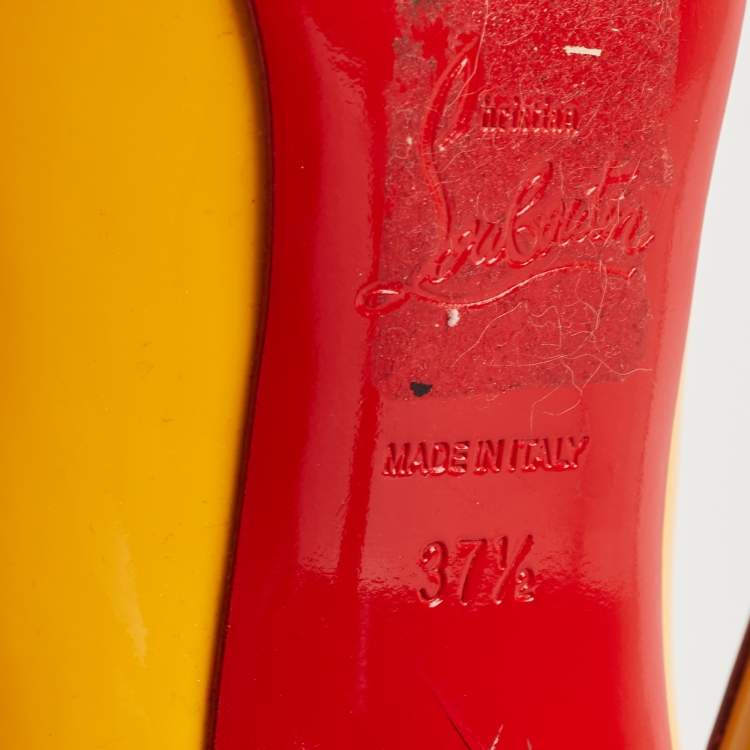 مملوكة مسبقًا Christian Louboutin Orange Patent So Kate Pumps Size 37.5