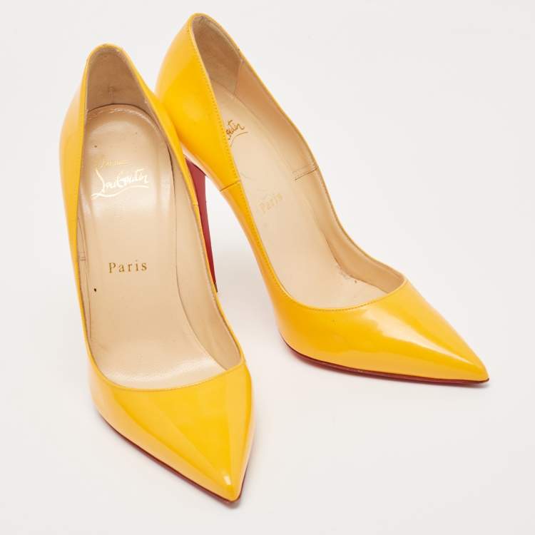 مملوكة مسبقًا Christian Louboutin Orange Patent So Kate Pumps Size 37.5