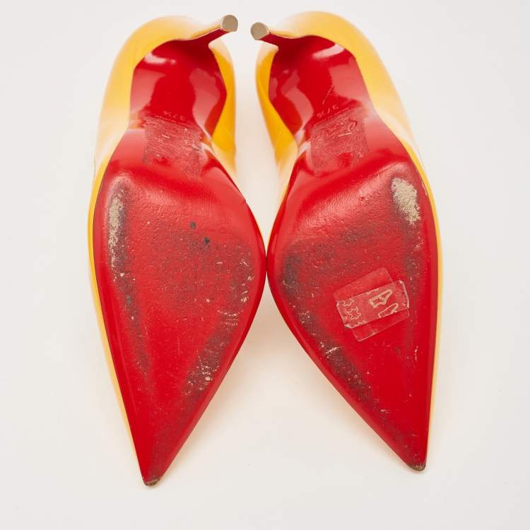 مملوكة مسبقًا Christian Louboutin Orange Patent So Kate Pumps Size 37.5