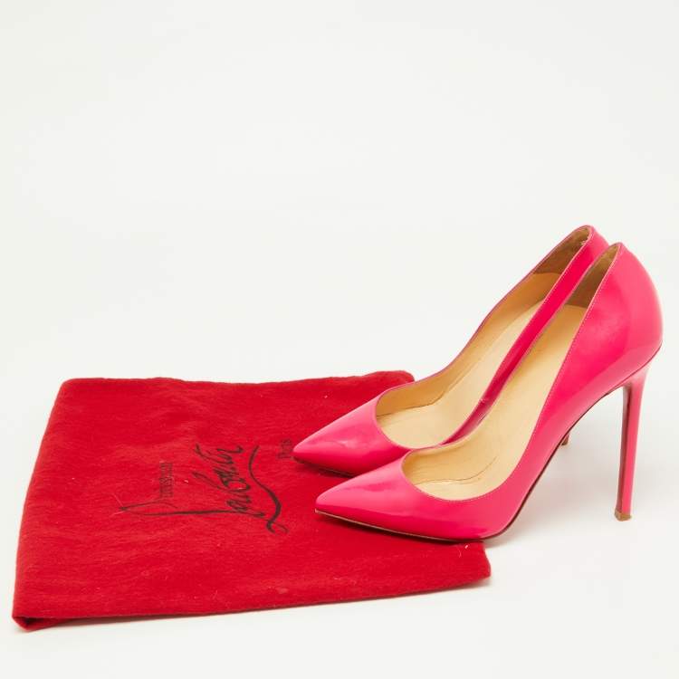Pre Owned Christian Louboutin Pink Patent Leather Pigalle Pumps Size 37.5