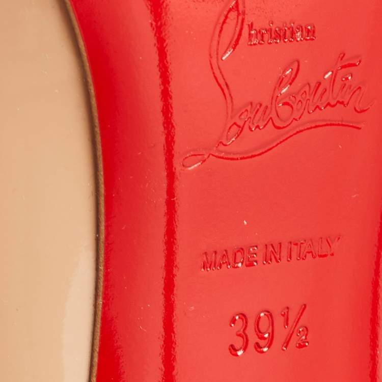 Pre Owned Christian Louboutin Beige Patent Leather So Kate Pumps Size 39.5