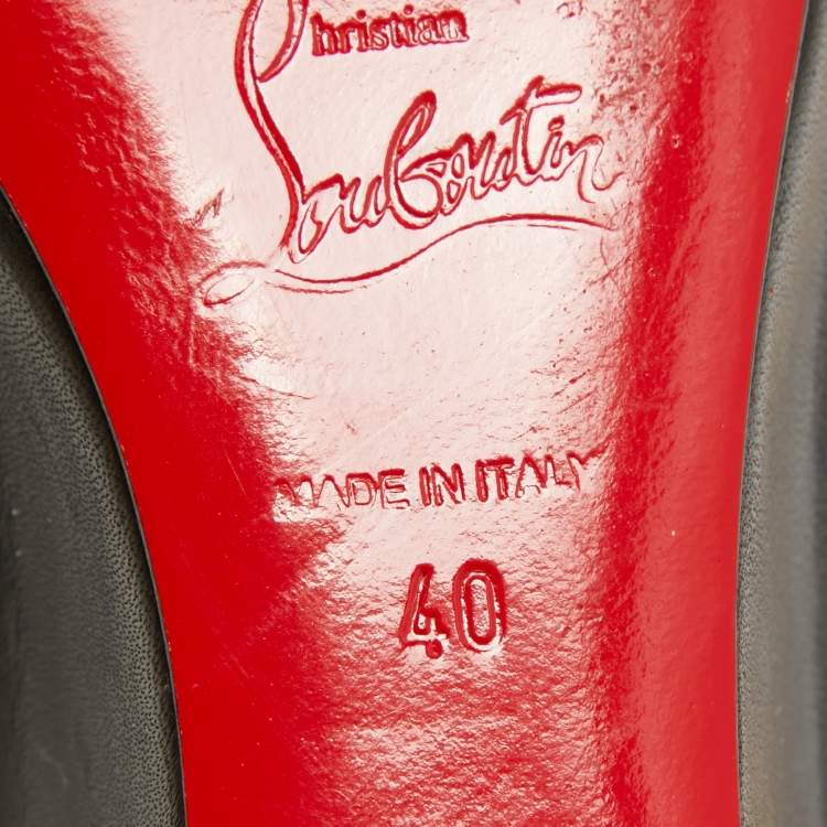 Pre Owned Christian Louboutin Black Leather Ron Ron Wedge Pumps Size 40