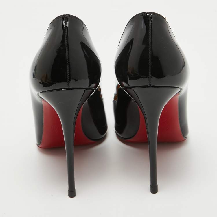 Pre Owned Christian Louboutin Black Patent Leather So Kate Pumps Size 39