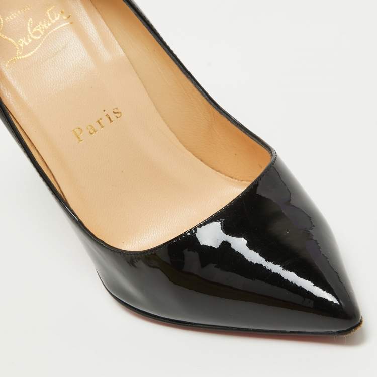 Pre Owned Christian Louboutin Black Patent Leather Pigalle Pumps Size 36