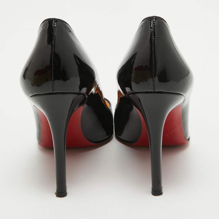 Pre Owned Christian Louboutin Black Patent Leather Pigalle Pumps Size 36