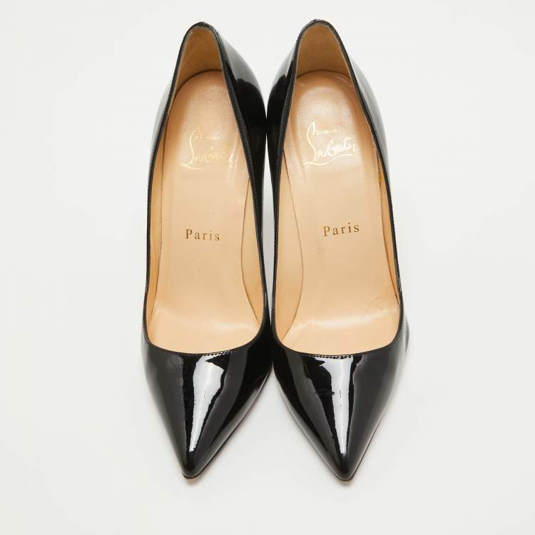 Pre Owned Christian Louboutin Black Patent Leather Pigalle Pumps Size 36