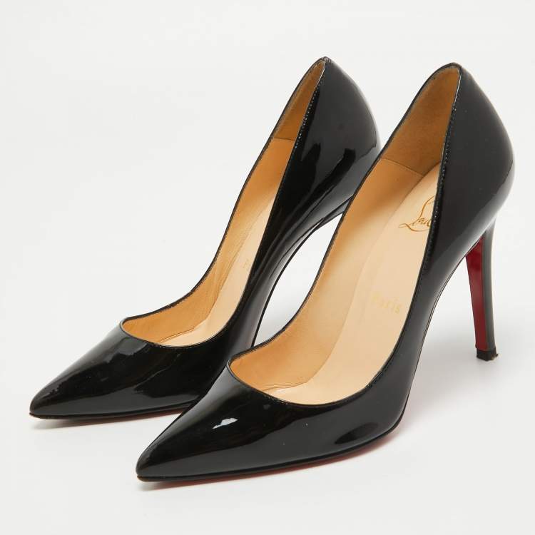 Pre Owned Christian Louboutin Black Patent Leather Pigalle Pumps Size 36