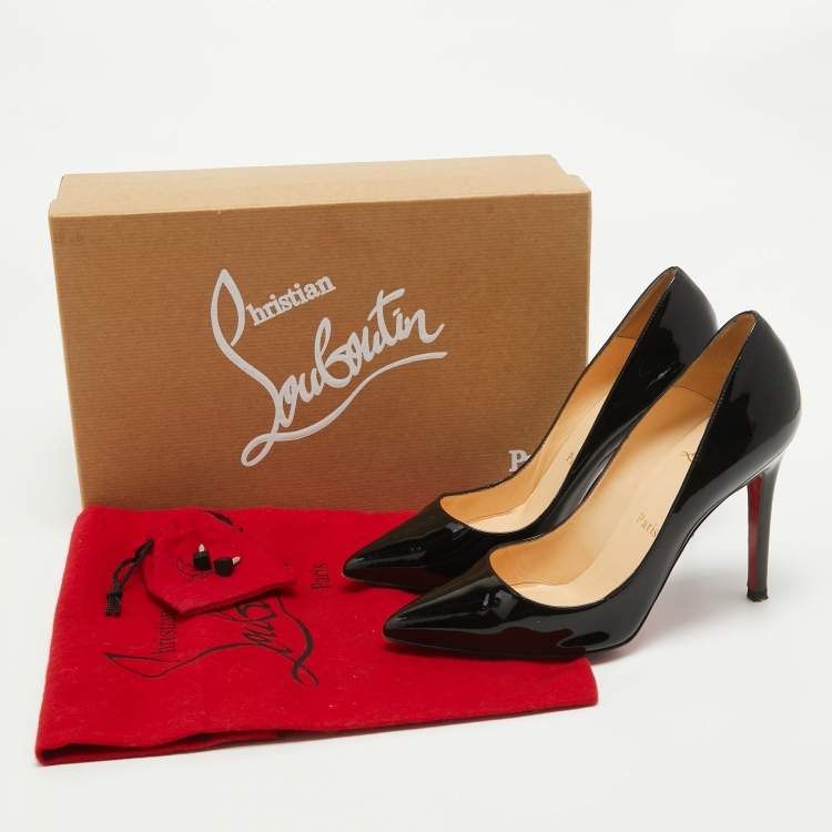 Pre Owned Christian Louboutin Black Patent Leather Pigalle Pumps Size 36