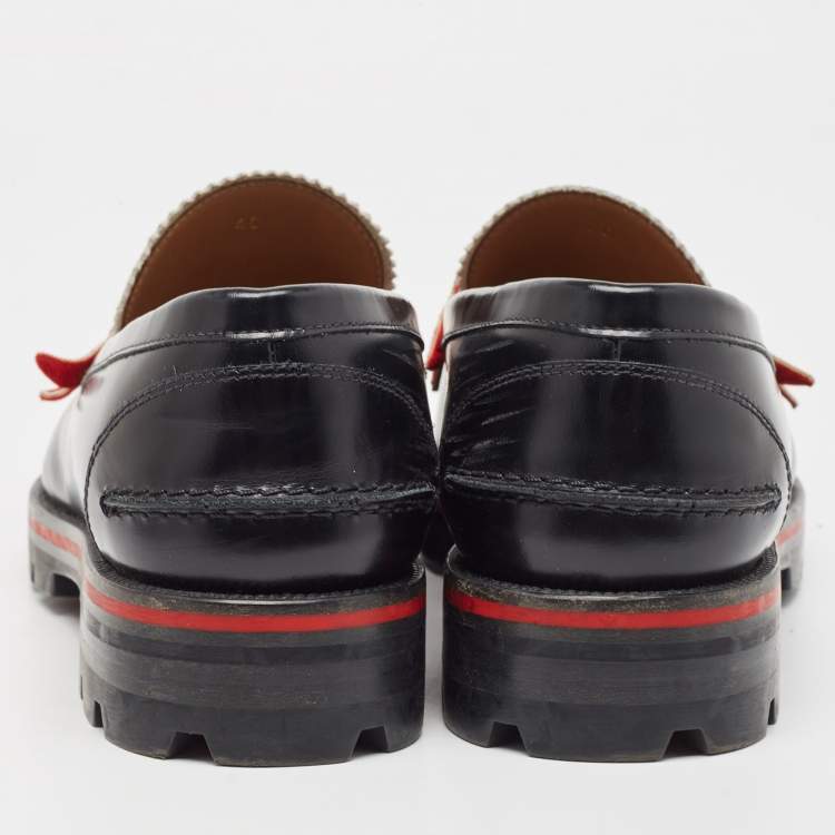 Pre Owned Christian Louboutin Tricolor Leather Monono Loafers Size 40