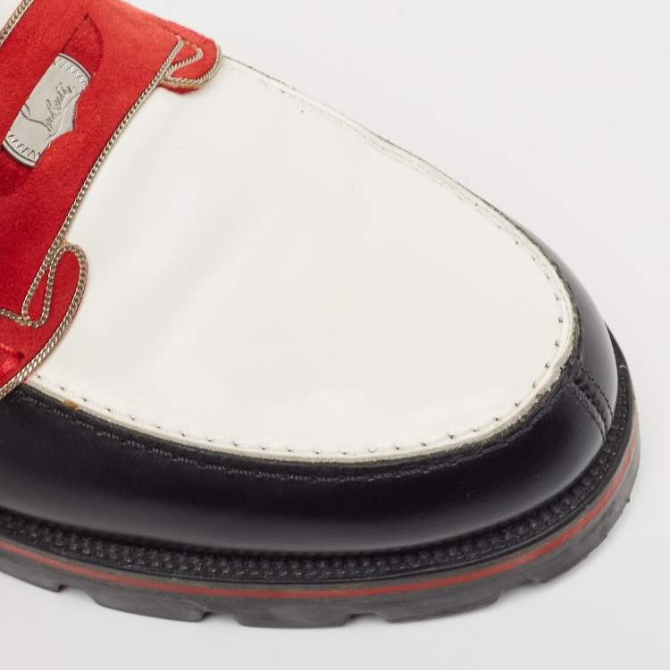 Pre Owned Christian Louboutin Tricolor Leather Monono Loafers Size 40