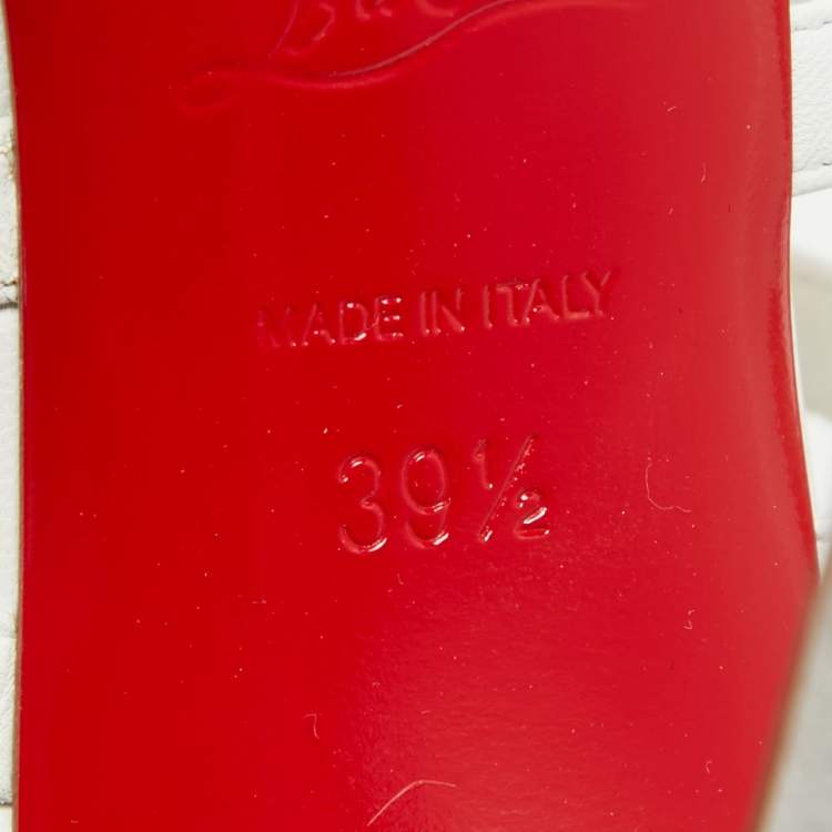 Pre Owned Christian Louboutin White Perforated Leather Victororilla Pumps Size 39.5