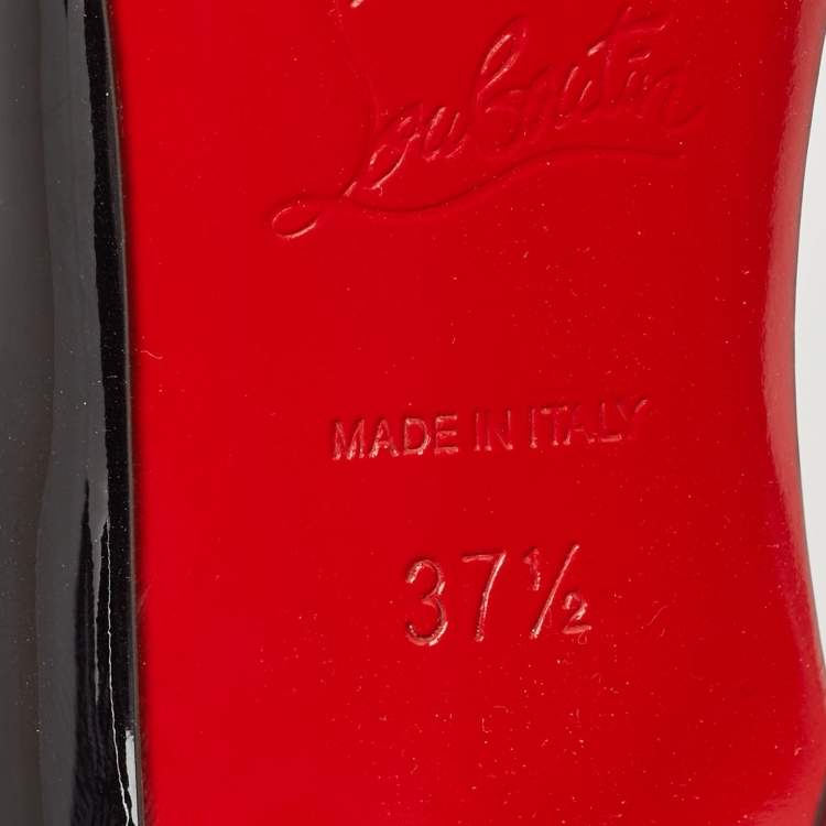 Pre Owned Christian Louboutin Black Patent Leather Iriza Pumps Size 37.5