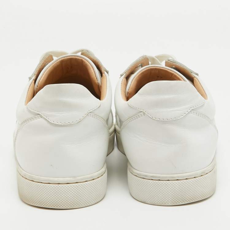 Pre Owned Christian Louboutin White Leather Louis Junior Sneakers Size 37
