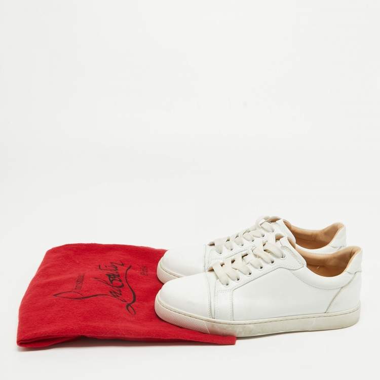 Pre Owned Christian Louboutin White Leather Louis Junior Sneakers Size 37