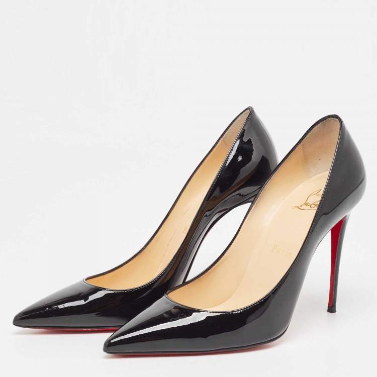 Christian Louboutin Black Patent Kate Pumps Size 37.5 Christian