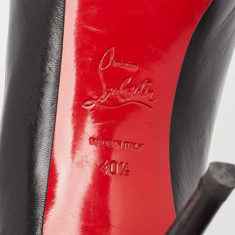 Pre Owned Christian Louboutin Black Leather Very Prive Pumps Size 40.5