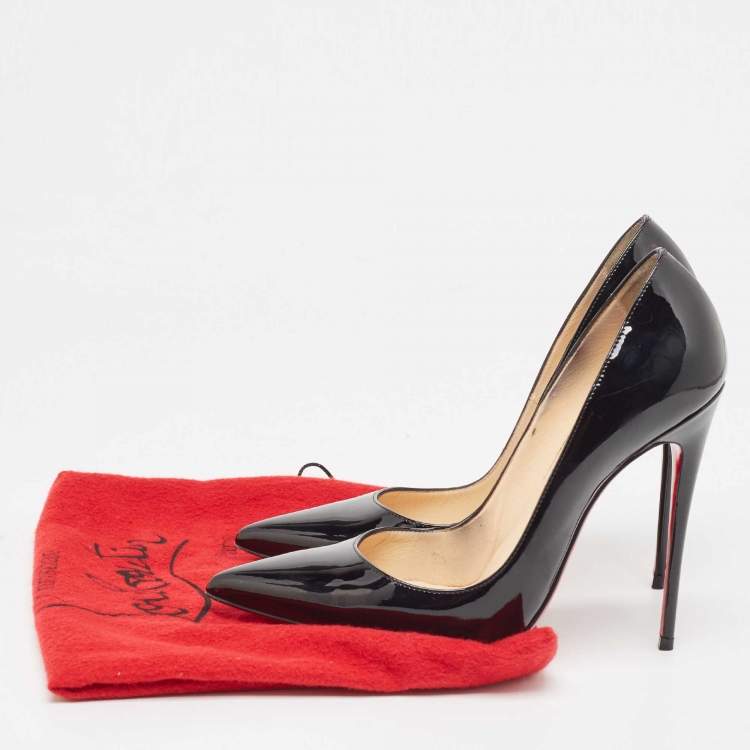 Pre Owned Christian Louboutin Black Patent Leather So Kate Pumps Size 38