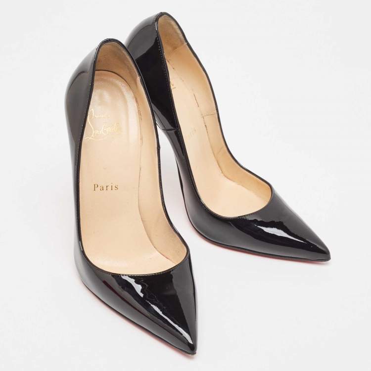 Pre Owned Christian Louboutin Black Patent Leather So Kate Pumps Size 38