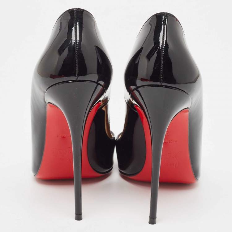Pre Owned Christian Louboutin Black Patent Leather So Kate Pumps Size 38