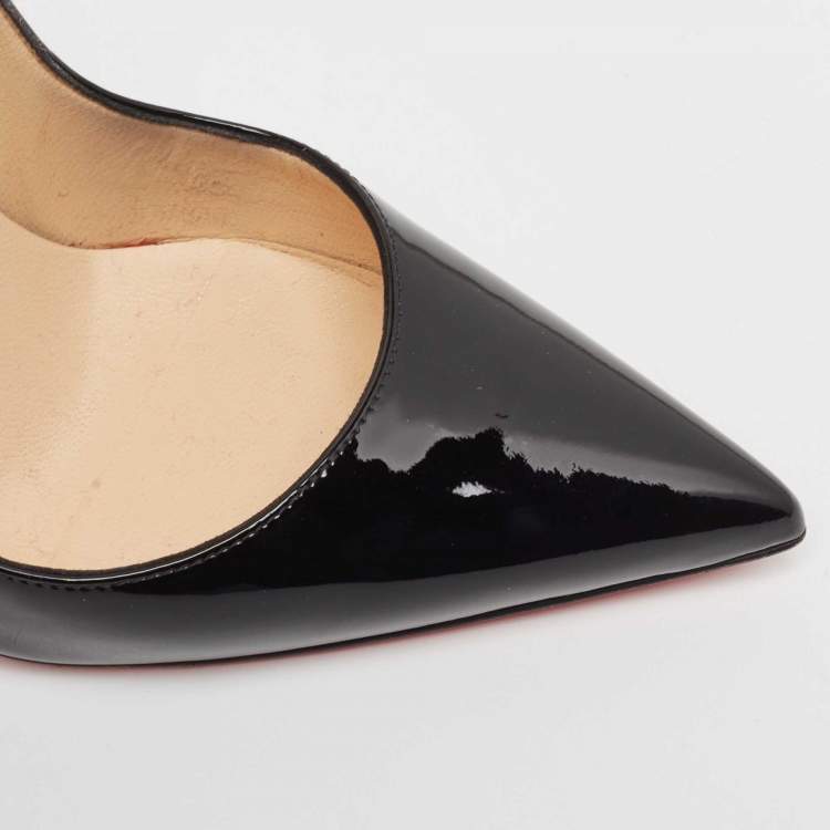 Pre Owned Christian Louboutin Black Patent Leather So Kate Pumps Size 38