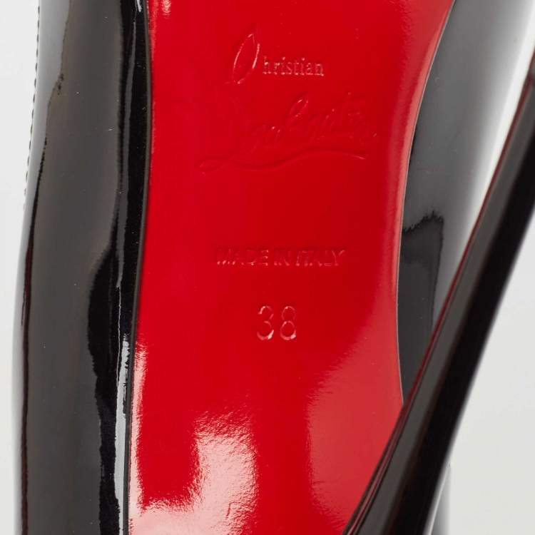 Pre Owned Christian Louboutin Black Patent Leather So Kate Pumps Size 38