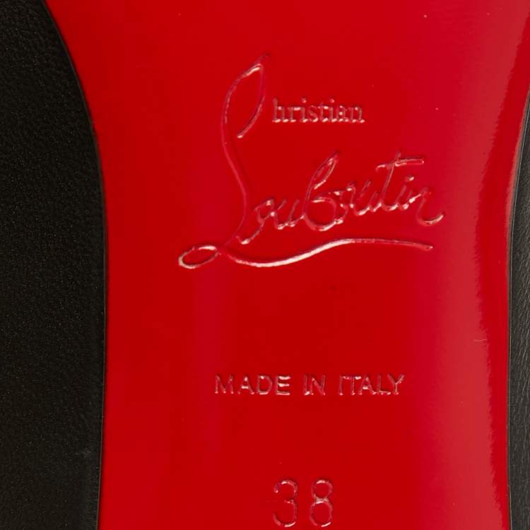 Pre Owned Christian Louboutin Black Leather Kate Pumps Size 38