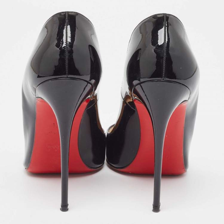 Pre Owned Christian Louboutin Black Patent Leather So Kate Pumps Size 38.5