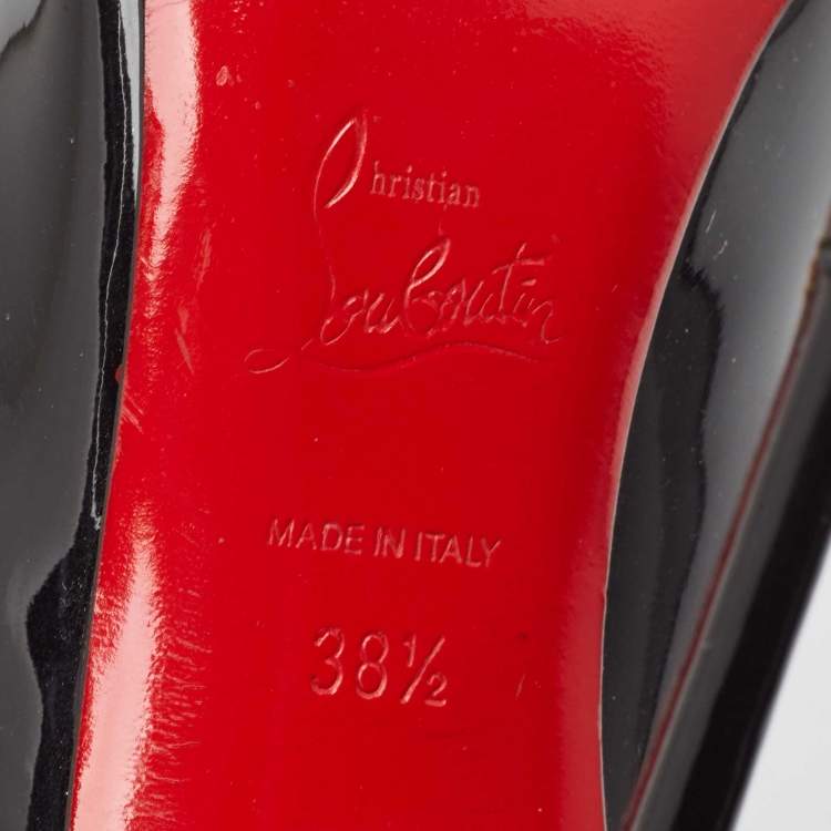 Pre Owned Christian Louboutin Black Patent Leather So Kate Pumps Size 38.5