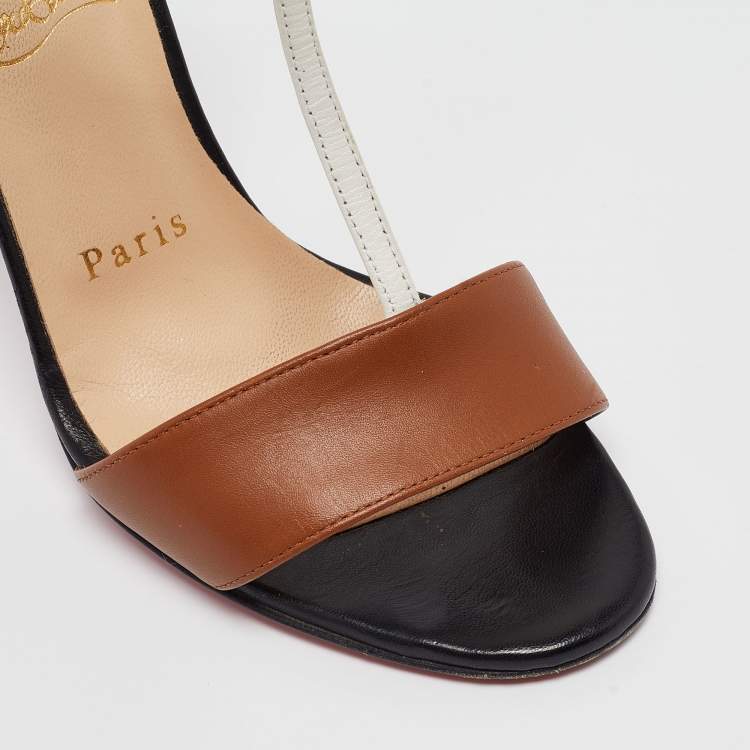 Pre Owned Christian Louboutin Multicolor Python and Leather Mayerling Sandals Size 36