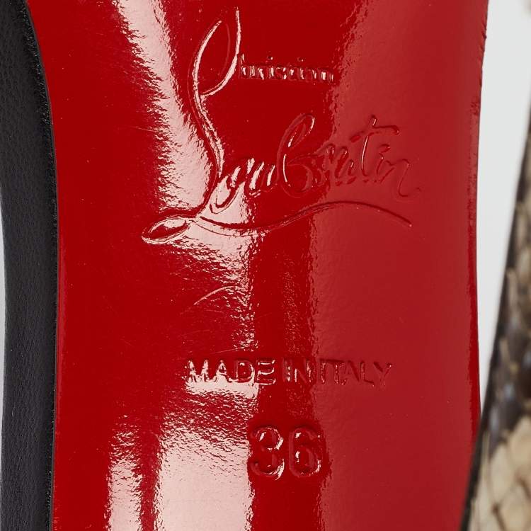 Pre Owned Christian Louboutin Multicolor Python and Leather Mayerling Sandals Size 36