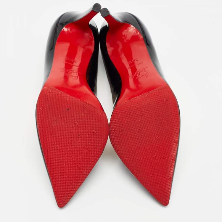 Pre Owned Christian Louboutin Black Patent Leather Pigalle Pumps Size 38.5