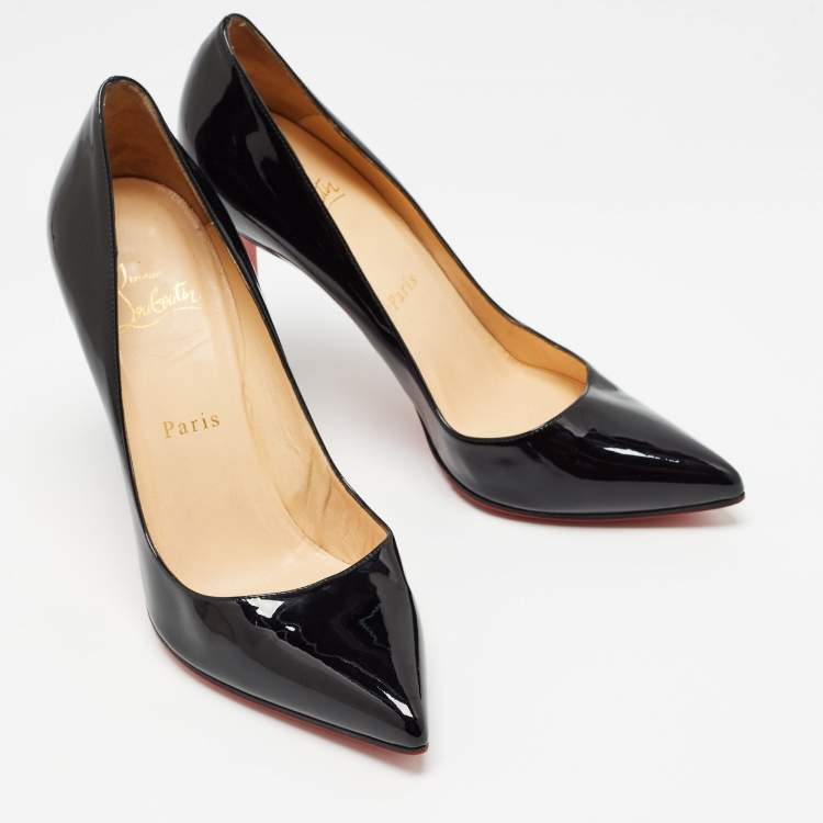 Pre Owned Christian Louboutin Black Patent Leather Pigalle Pumps Size 38.5