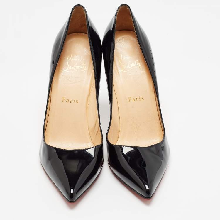 Pre Owned Christian Louboutin Black Patent Leather Pigalle Pumps Size 38.5