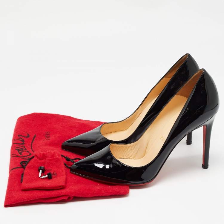 Pre Owned Christian Louboutin Black Patent Leather Pigalle Pumps Size 38.5